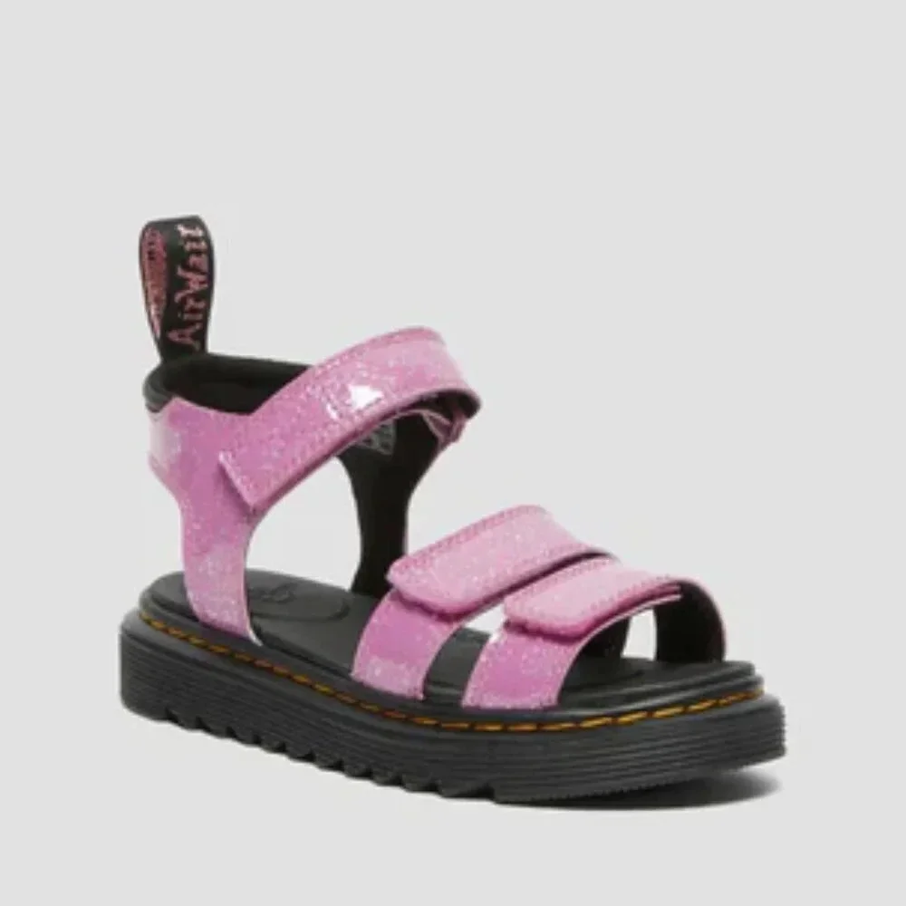 NWT Dr. Martens Junior Klaire Pink Glitter Sandals. Sz: 6